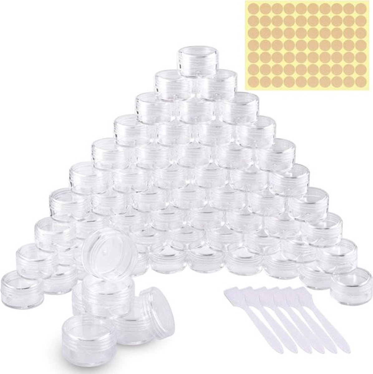 Lege transparante plastic potjes van 5 ml - Set van 60 stuks voor opslag en organisatie