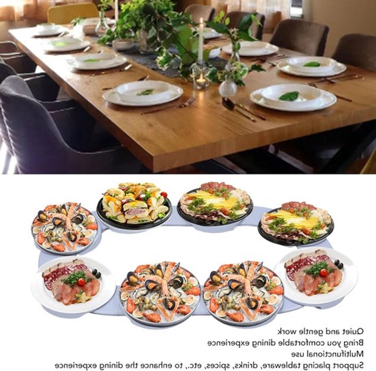 Draaitafel voor Eten, 360 Graden Rotatie, Handige Organiser voor Keuken en Eettafel, Ideaal voor Serveerplateau en Opslag