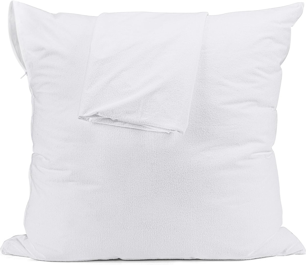 SnelShoppen - Waterdichte kussenslopen 80 x 80 cm, set van 2, met ritssluiting, badstof, Oeko-Tex-gecertificeerd, kussenbeschermer voor bed en tuin