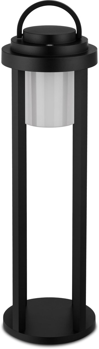 SnelShoppen - REV LED-lamp accu lantaarn aluminium buitenlamp met dimfunctie, 51cm, 200lm, 2W, 4000mAh, IP65, zwart voor tuin, camping, feestverlichti