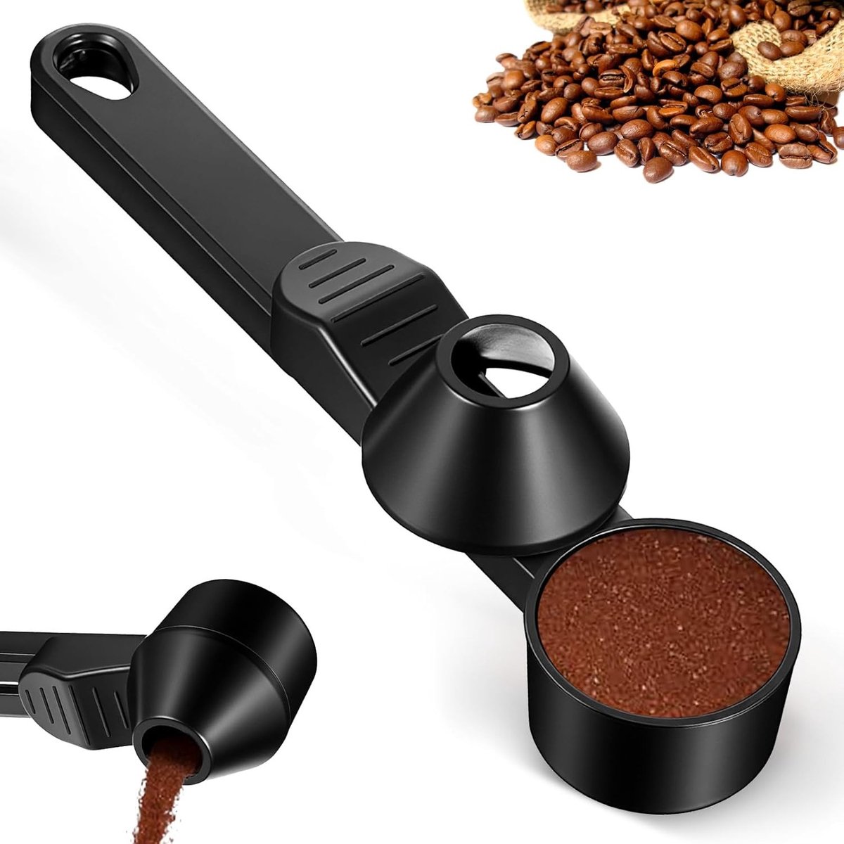 Koffielepel met Trechter, Meetlepel voor Gemalen Koffie en Eiwitpoeder, Herbruikbare Keukenaccessoire voor Perfecte Porties