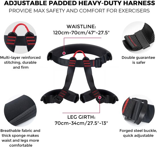 SnelShoppen - Geüpgraded set voor luchtfitness met bungee, verstelbaar harnas en elastiek, anti-zwaartekracht yoga, vliegende slinger, bungee dans tou van Snelshoppen — afbeelding 5
