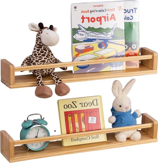 Foto: Wandrek kinderkamer boekenplank hout decoratie opslag 100 massief hout 40 cm set natuurlijk