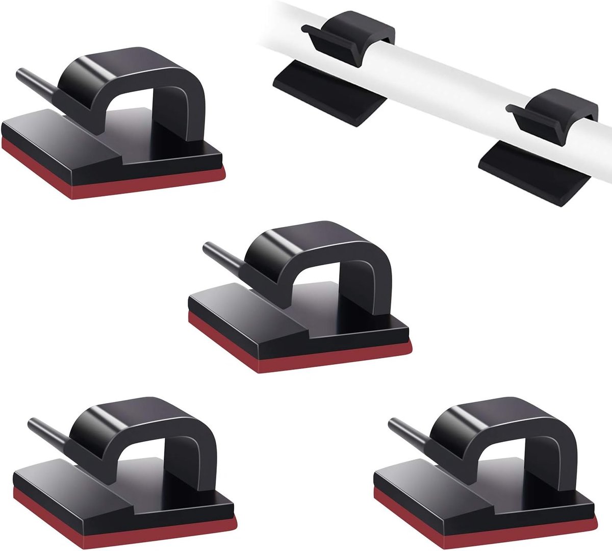 SnelShoppen - 50 stuks sterke zelfklevende kabelmanagementclips, kabelorganizer voor tv, pc, laptop, ethernetkabel, desktop, thuis en kantoor