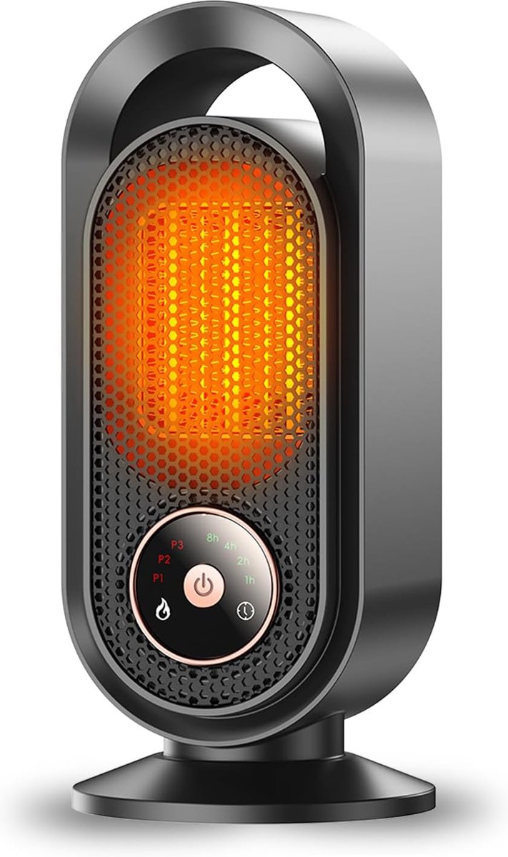 SnelShoppen - Elektrische Ventilatorkachel Draagbaar 1500W PTC Snelverwarming met Thermostaat, Timer en 3 Modi - Energiebesparende Keramische Kachel v