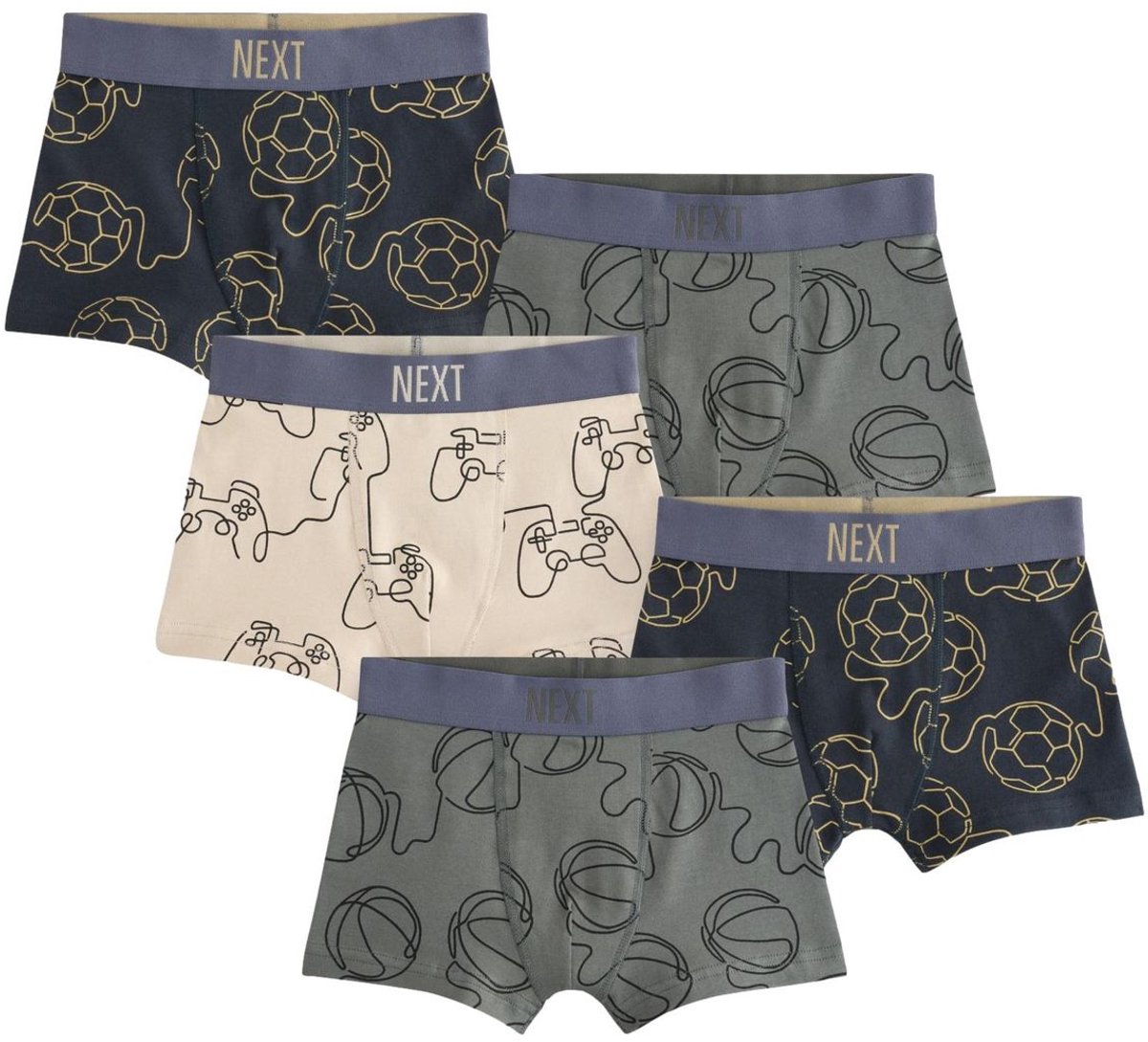 Next - Jongens - Set van 5 boxershorts - Groen