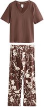 Next - Dames - Pyjama met korte mouwen - Bruin