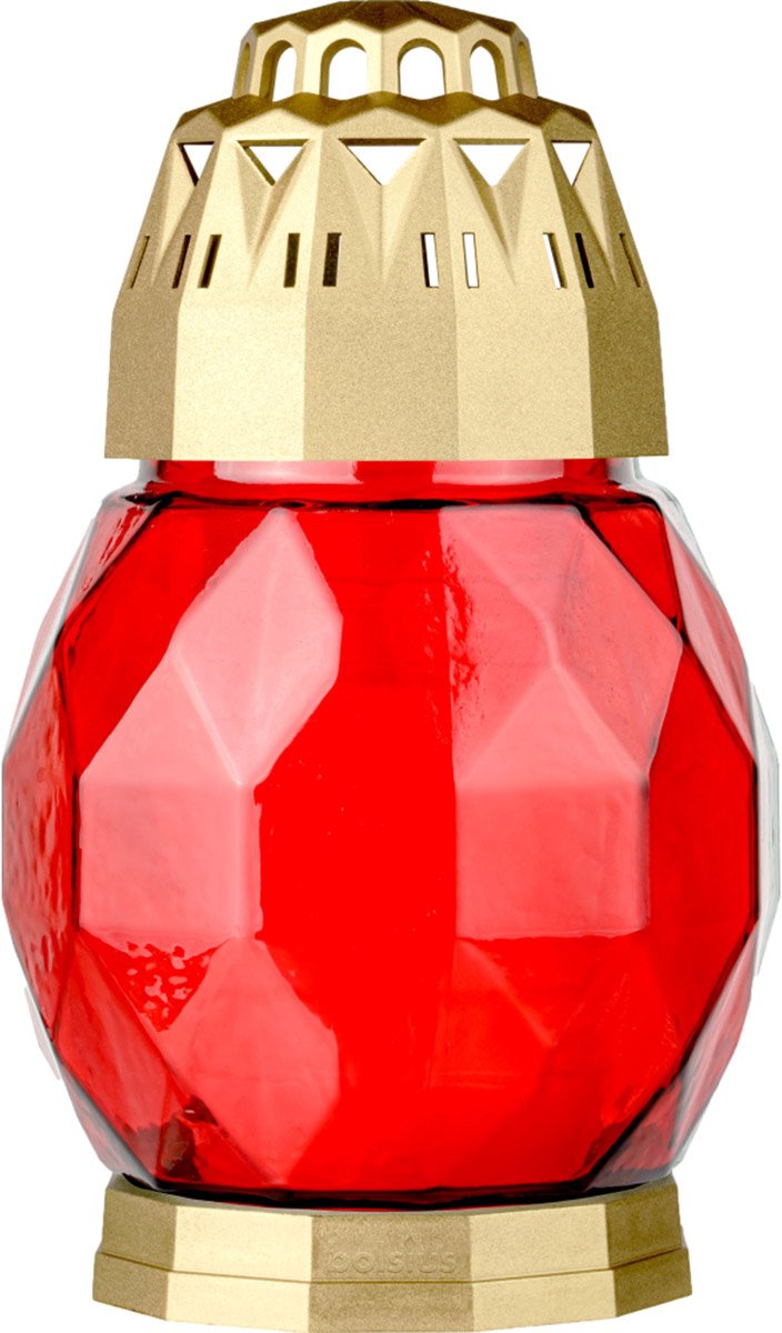 Bolsius Lantaarn 2D Diamand Rood + Goud (1 stuk)