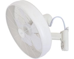 Wandventilator - Muurventilator - Ruimte Koelen - Gepoedercoat Metaal - 460 mm - Wit