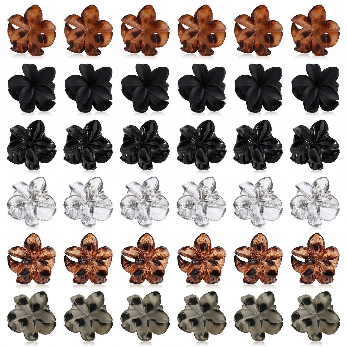 Haarklemmen, bloemen, 6 kleuren, krokodillenklemmen, antislip, voor vrouwen en meisjes, haarstyling-accessoires voor dun en dik haar