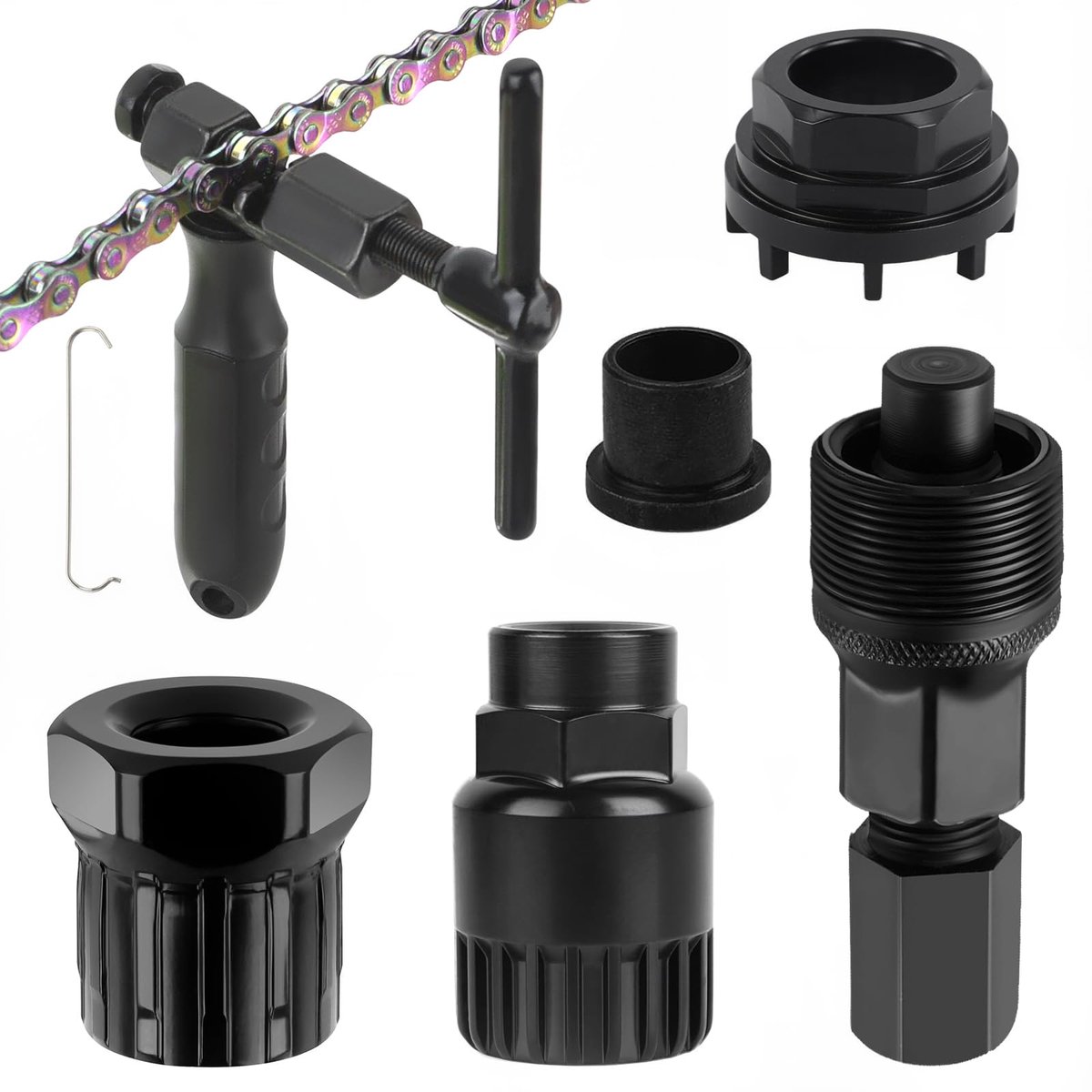 vergrendelring gereedschap, fiets cassette gereedschap, trapas gereedschap, cranktrekker, crank, kettingklinker, binnenste lager verwijderaar, reparatieset voor vele fietstypen