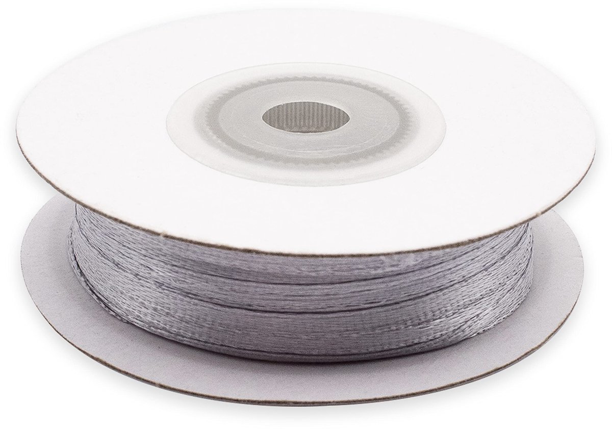 satijnen lint, rol van 3 mm, lengte 50 meter, voor cadeau-idee, bruiloft, doop, communie, Kerstmis, Nieuwjaar, gastgeschenk, spoel
