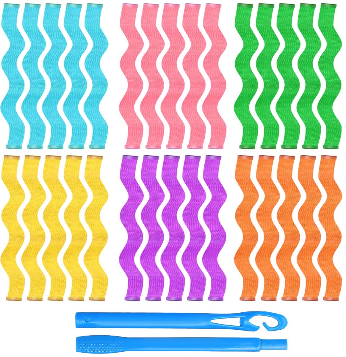 30 stuks Wave Styling Kit voor lang en kort haar zonder hitte (30 cm)