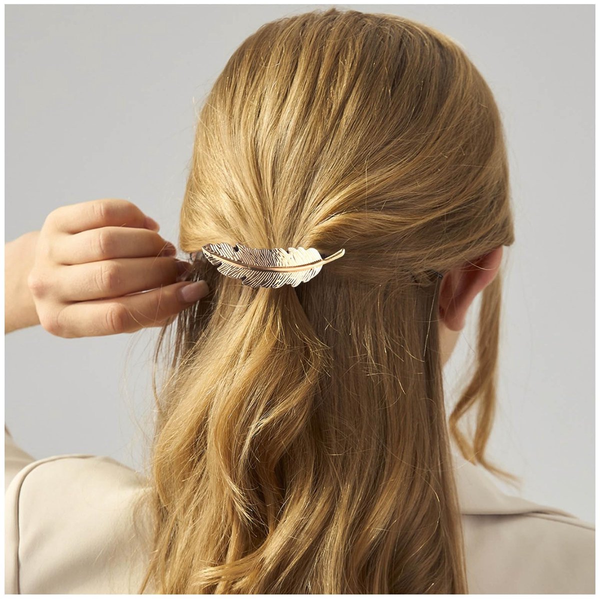 metalen haarspeld haarspelden groot blad haarspeld pin blad veer paardenstaart houder haarspelden minimalistische haarspeld decoratieve haaraccessoires (bladgoud A)