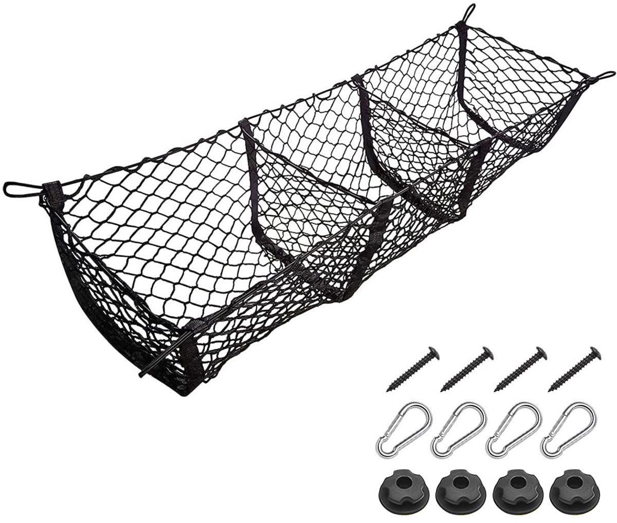 3 zakken automotive cargo net, auto boot netjes net, rooster bagage driedimensionaal net, universeel kofferbaknet, compatibel met SUV auto pickup truck