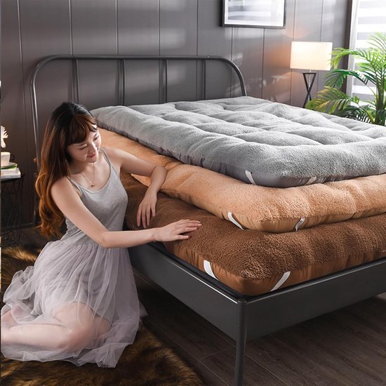 Opvouwbare Matras - Japanse Futon Vloermatras - Slapen Overal - Ergonomische Ondersteuning - 90x200cm - Camel — afbeelding 3