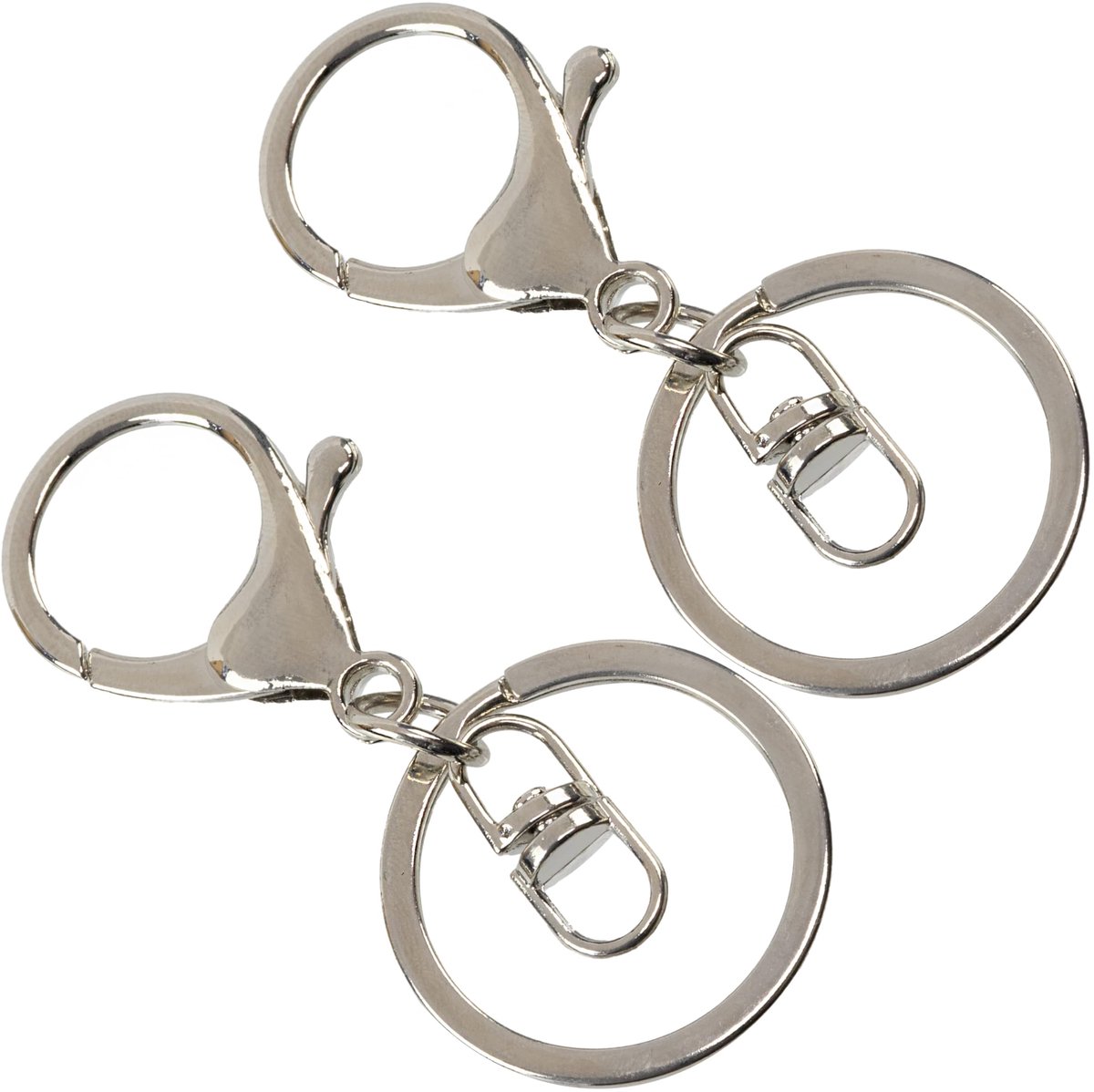 - Set van 2 360° draaibare karabijnhaken met ring | sleutelhanger hobby handtas handvatten decoratie DIY kunstproject | zilverkleurig | metaal