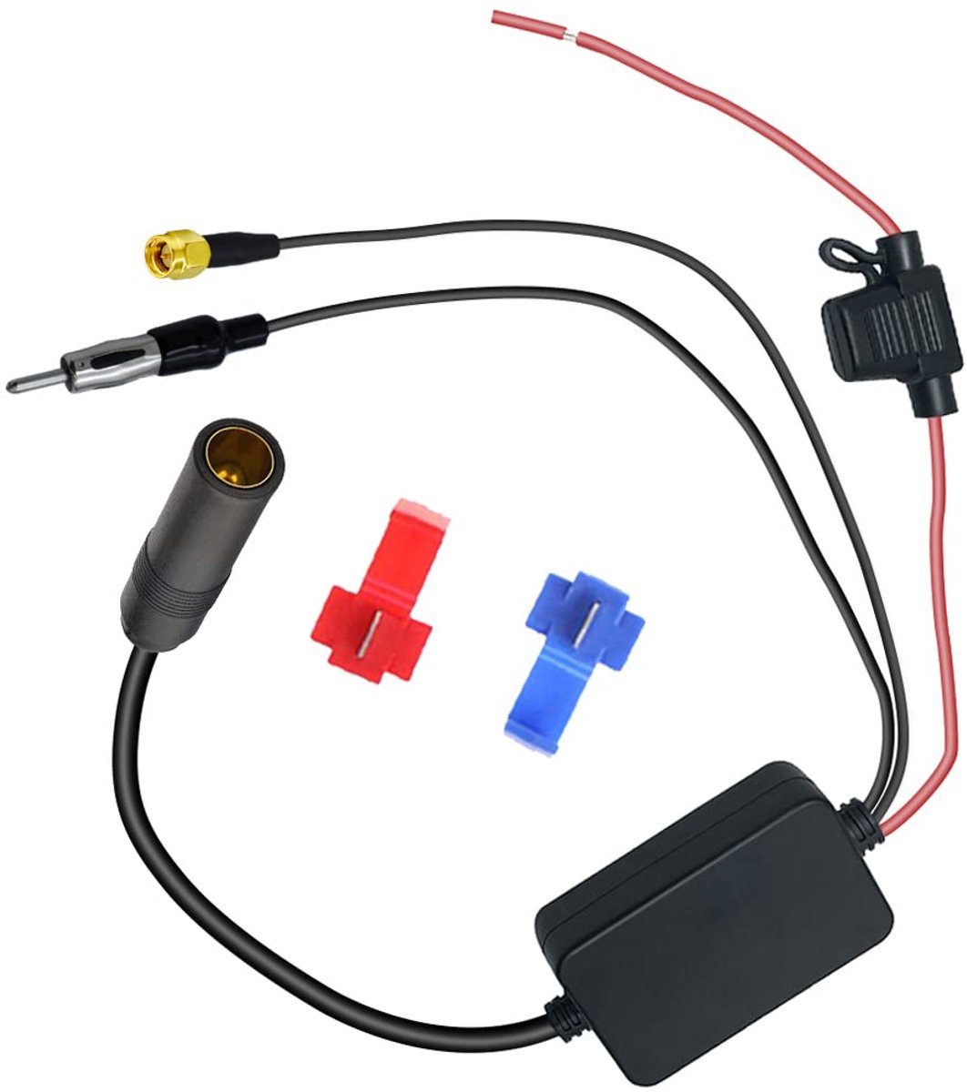 DAB DAB+ Auto Antenne Signaalversterker DIN Male naar DIN Female naar SMA Male Adapter 12V Auto Radio Signaalversterker voor Audio Stereo Digitale Autoradio