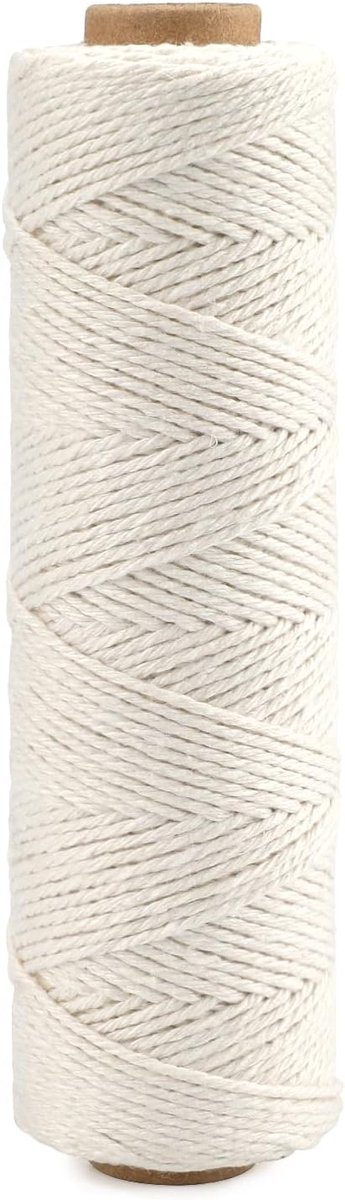 100 m beige binddraden voor bakkers, 1,0 mm koord, katoen, knutselkoord, decoratief koord, perfect voor doe-het-zelf kunstnijverheid, tuinieren