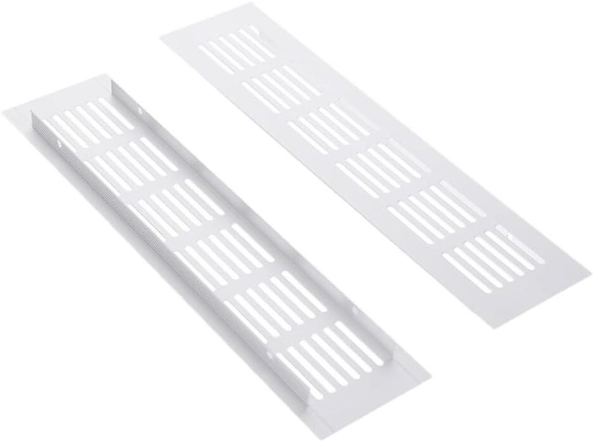 Ventilatie Roosters - Lucht Roosters - Kast Ventileren - Aluminium Legering - 25x5x1CM - Zilver