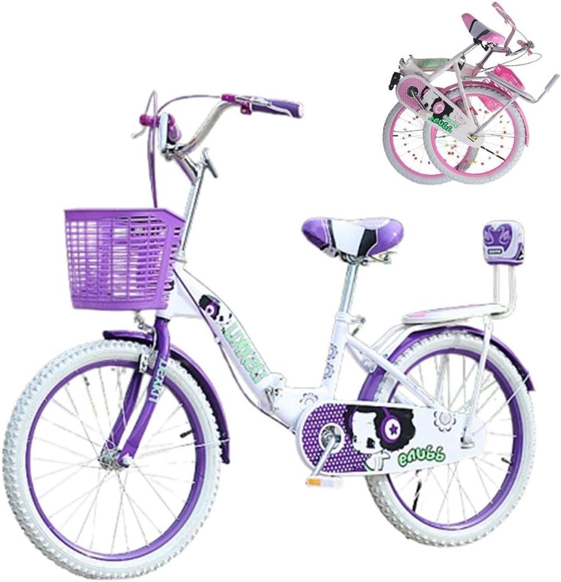 Kinderfiets Vouwfiets Stadsfiets Kinder Dagelijks Gebruik Dubbele Remmen 22 Inch Zwart