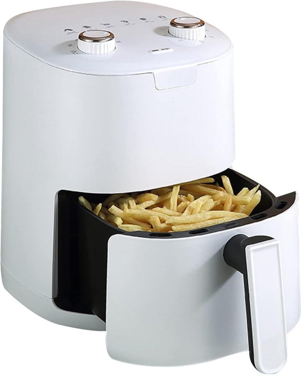 Luchtfriteuse - Olievrije oven - Gezond Koken - Dubbele knop bediening - 3L capaciteit - Wit