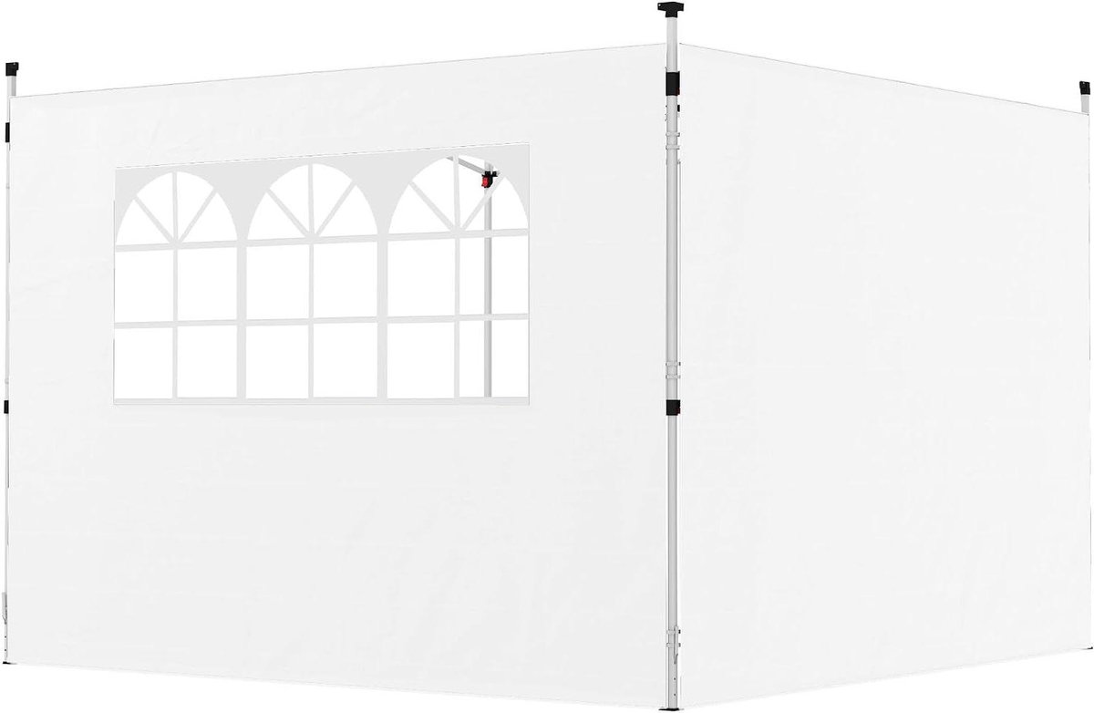 Zijwanden voor paviljoen - Tentpanelen met raam - Bescherming tegen zon - Weerbestendige stof - 3 x 3 meter - Wit