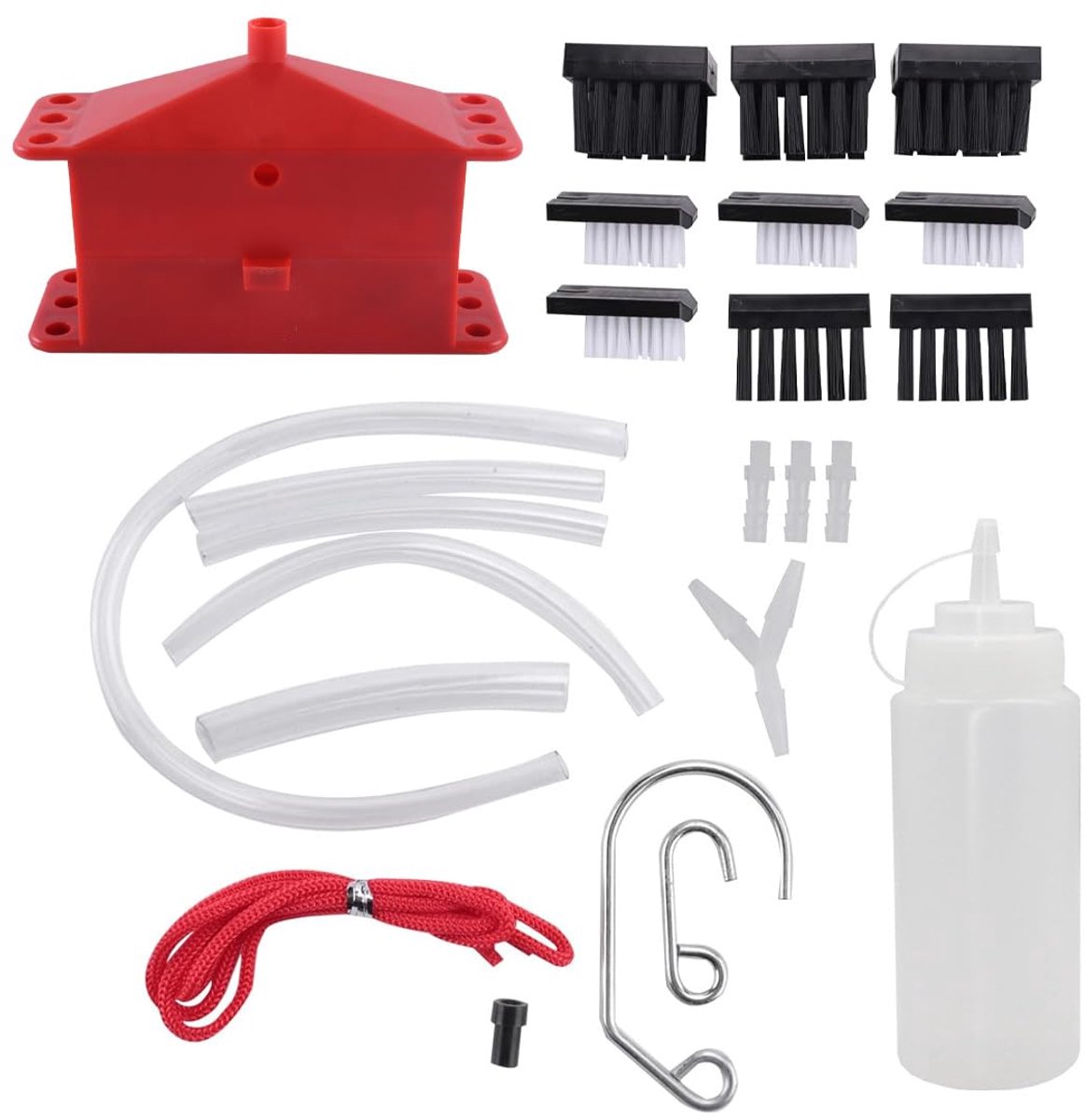 SnelShoppen - Motorfiets Waskettingen Cleaner, Ketting Onderhoud Borstel, Gear Cleaning Tool, Rood, Voor Eenvoudig Onderhoud van Motorfietsen en Fiets