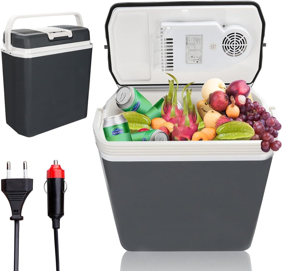 Elektrische Koelbox - Mini Koelkast - Reizen Kamperen - Koelen en Verwarmen - 32 Liter - Grijs