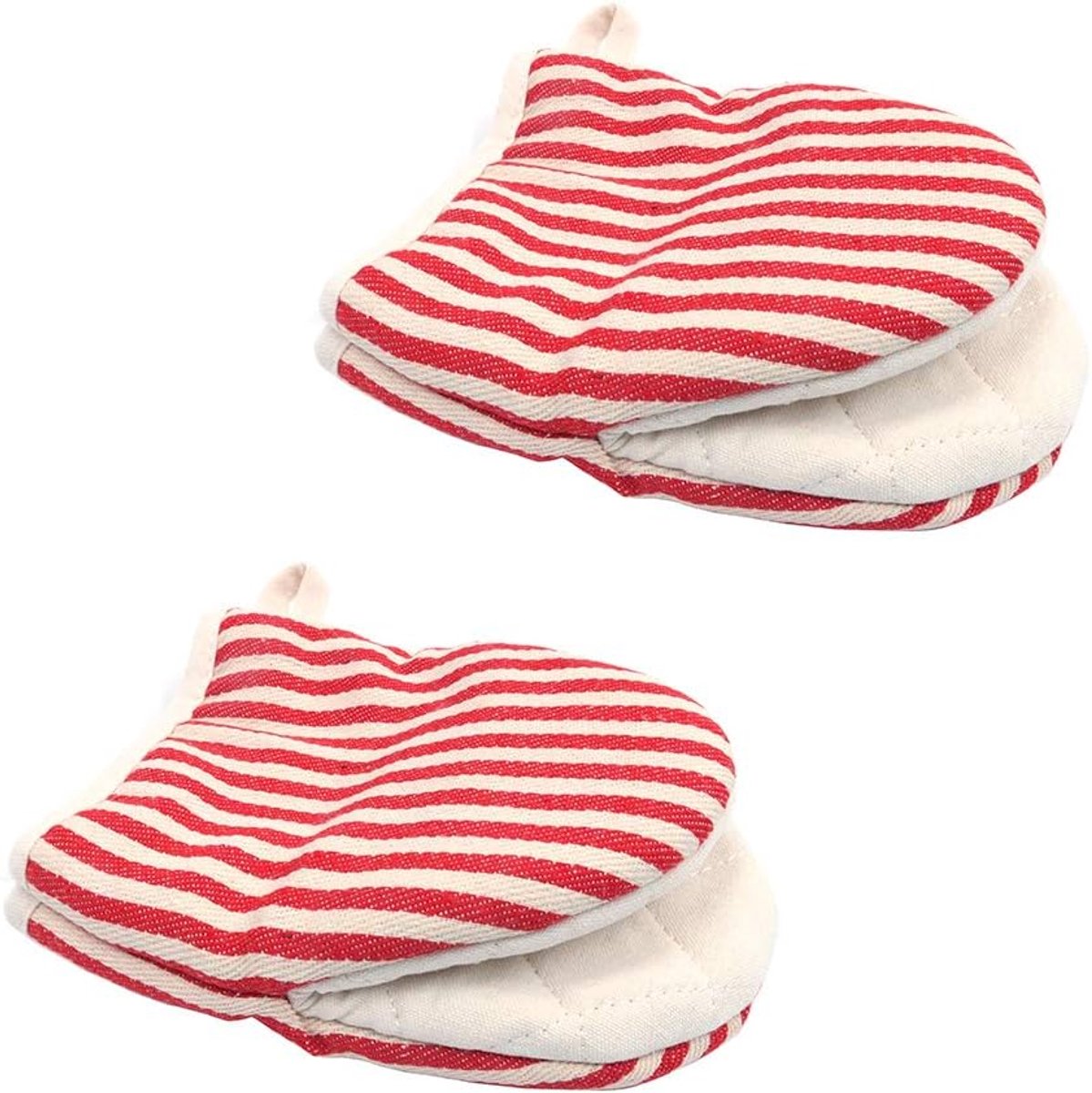 1 paar mini ovenwanten, magnetronwanten, pannenlap, extreem hittebestendige katoenen linnen handschoenen, antislip, oven eendenbekhandschoenen - rood