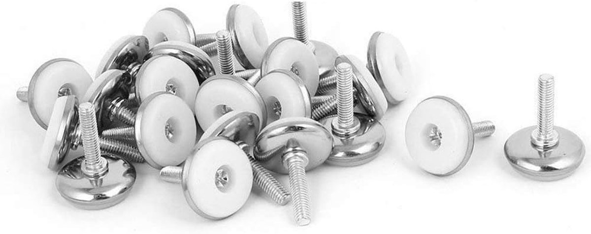 meubels nivellering voeten - GOODCHANCEUK 24 Stks Meubelbeen Leveling Voeten M6x15MM RVS Schroef Op Glide Leveling Voet Wit