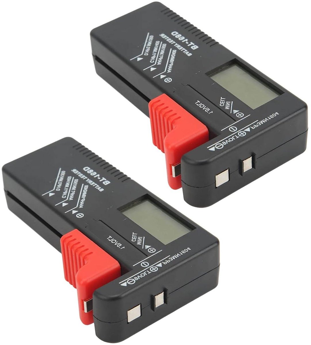 Batterijchecker Digitaal - Capaciteitstester Batterijen - Batterijen Testen - Nauwkeurige Spanningsdetectie - Voor AA AAA 9V - Zwart