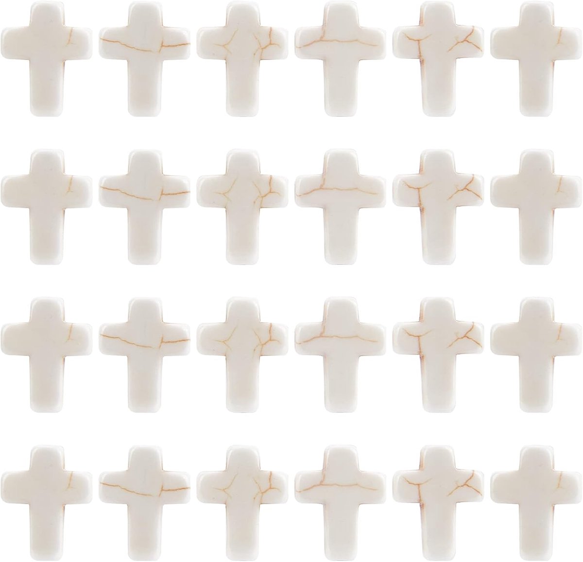 1 doos 4 strengen 100 stuks 0,63 inch witte turquoise kruis kralen voor sieraden maken