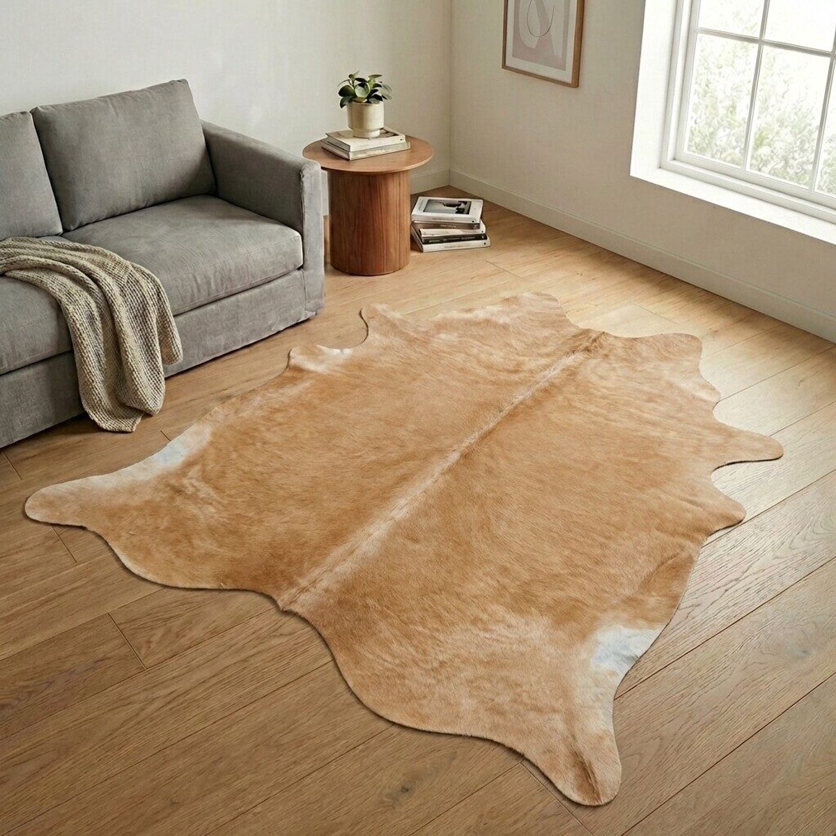 Koeienhuid Vloerkleed XXL (Extra Groot) - Effen-solid - 243 x 228 cm - Koeienkleed / Koeienvel / Dierenvel / Dierenhuid / Koehuid Tapijt