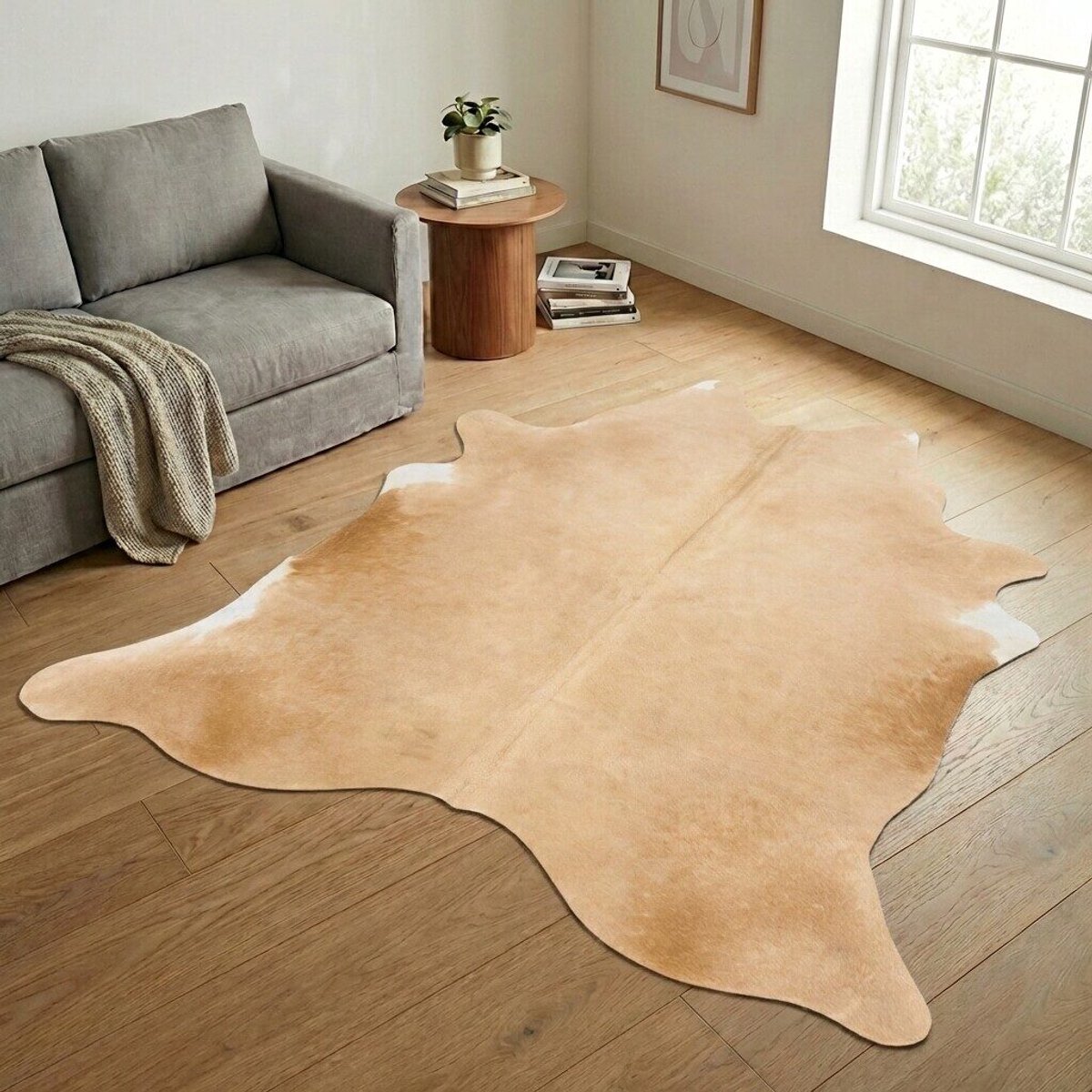 Koeienhuid Vloerkleed XXL (Extra Groot) - Effen-solid - 249 x 211 cm - Koeienkleed / Koeienvel / Dierenvel / Dierenhuid / Koehuid Tapijt