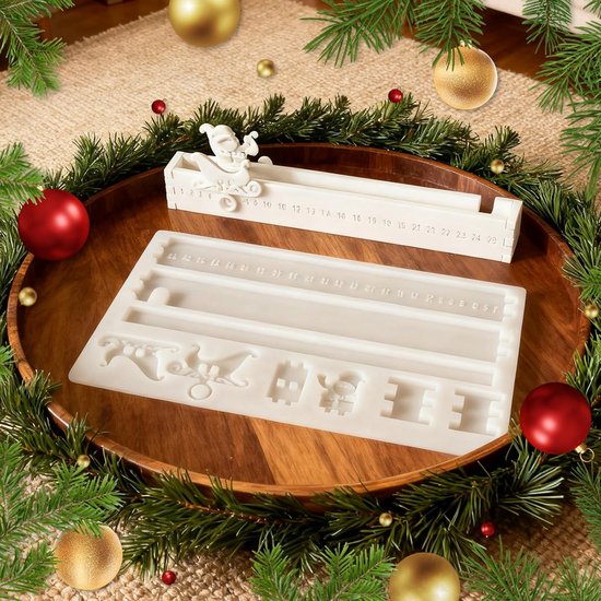 Siliconenvorm voor Adventskalender Kerstmis, siliconenvorm voor Adventskrans 1-25, siliconen gietvormen voor Adventskrans, gietvormen voor Adventskalender, gips voor gieten Advent gipsvormen tellen af — afbeelding 5