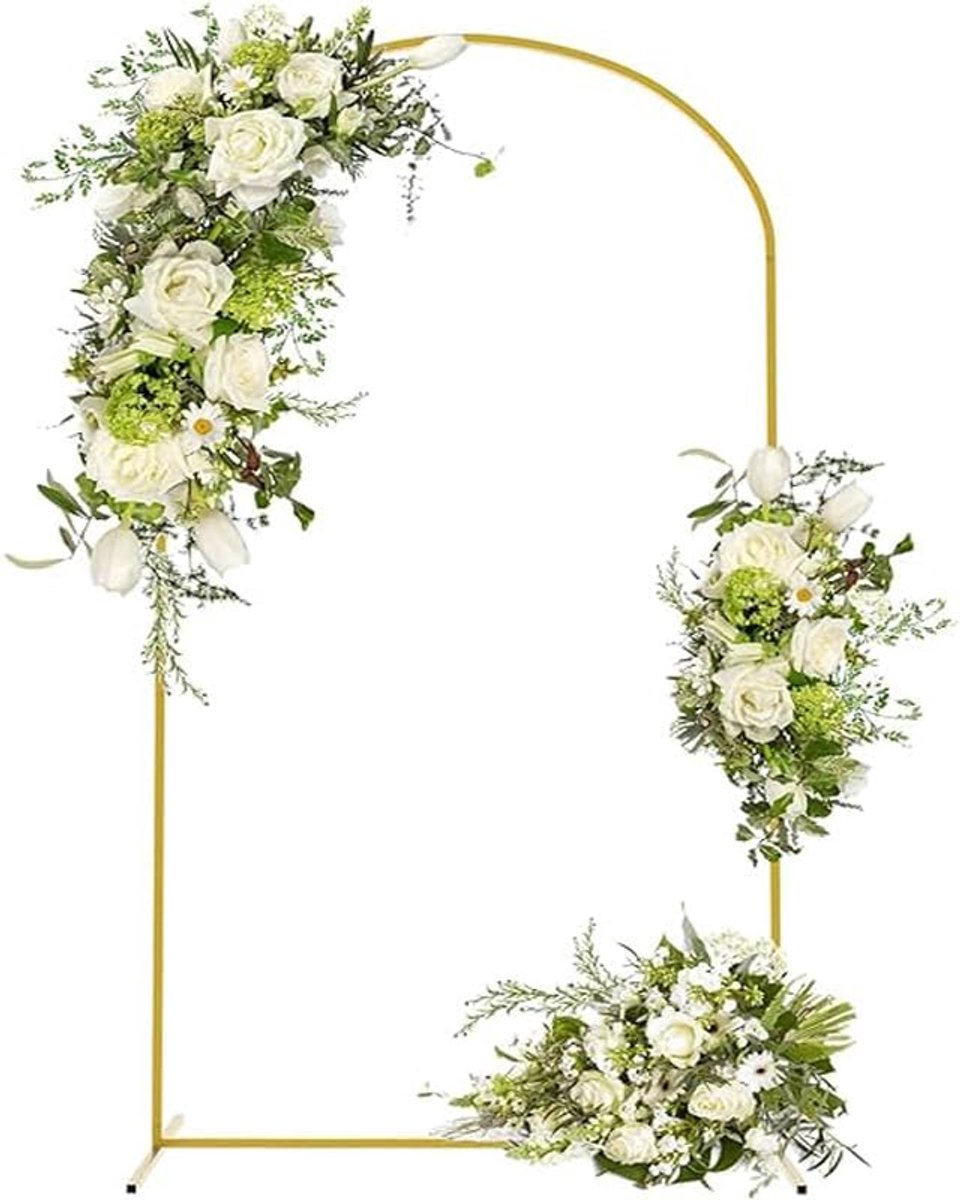 goudkleurig frame en achtergrondstandaard 1,8 m hoog 0,8 m breed voor bruiloften, verjaardagen, afstudeerfeesten en feesten