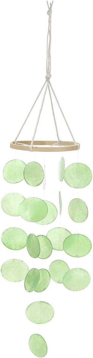 windgong, windgong voor buiten, hangend, boho-decoratie, windgong | Groene schelp windgong tuindecoratie hangend retro decoraties dromenvanger voor ramen, kamer, terras, gazon, tuin