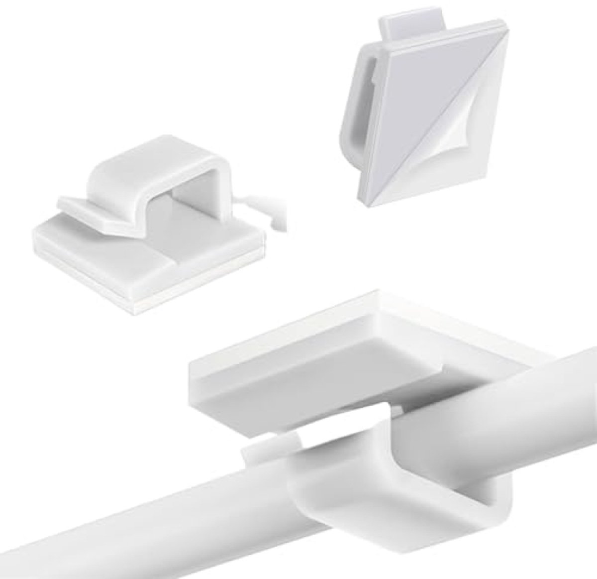 Huis Geluk 40 stuks zelfklevende kabelclips - witte kabelorganizer voor kabelbeheer - geschikt voor outdoor gebruik - kabelgeleiding voor lichtketting en kabels