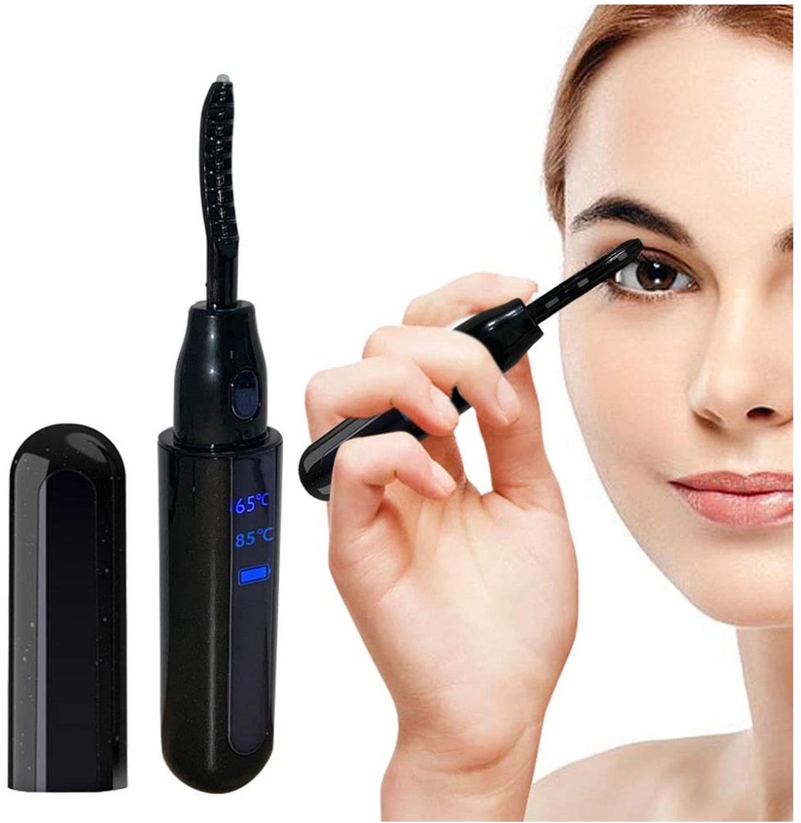 Verwarmde wimperpen - mini elektrische wimperkruller met led-verlichting usb oplaadbaar twee temperatuurstanden heroplaadbaar voor dagelijkse make-up