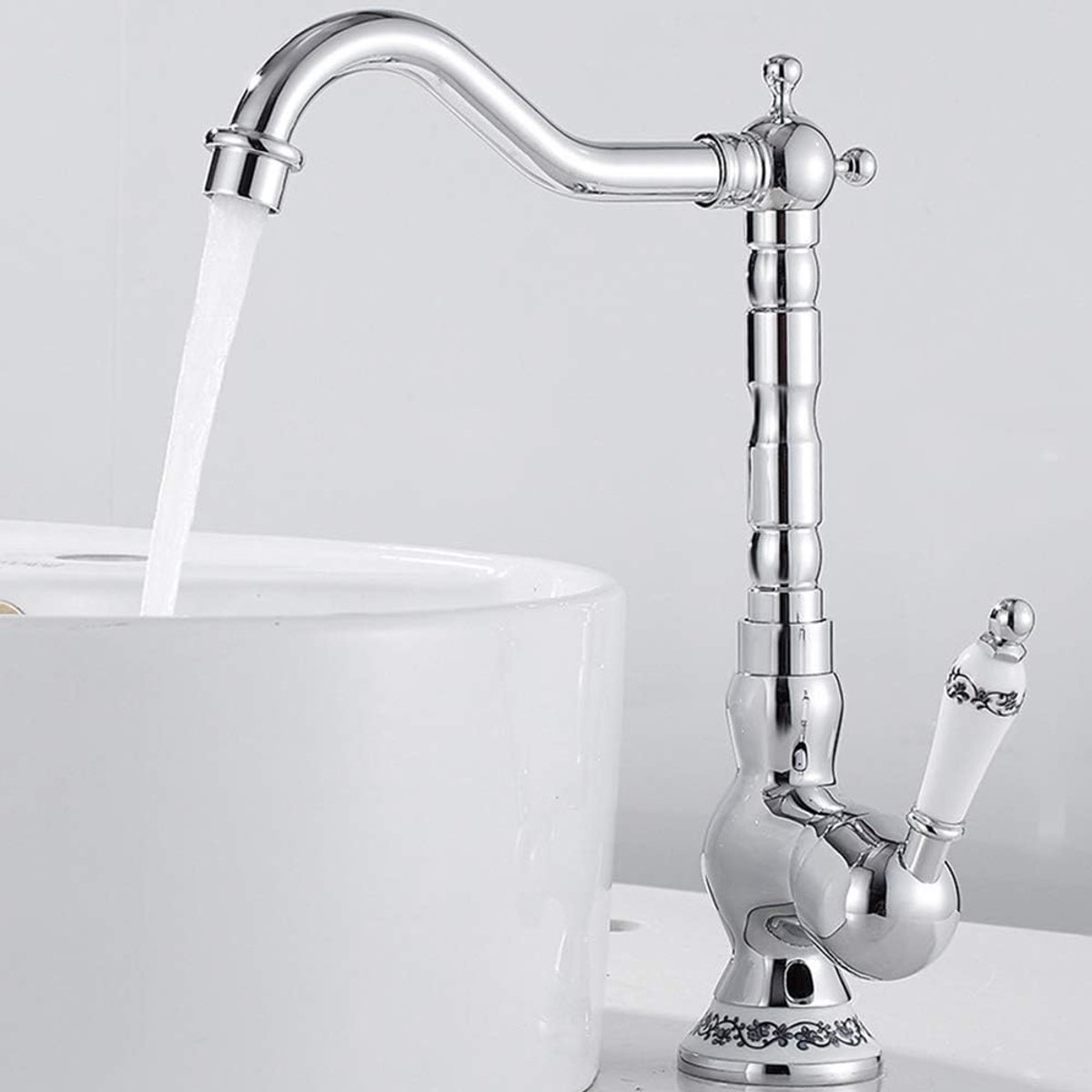 Eengreepsmengkraan Keuken en Badkamer Antiek Vintage Mengkraan Keuken Klassiek van Messing (Coating)