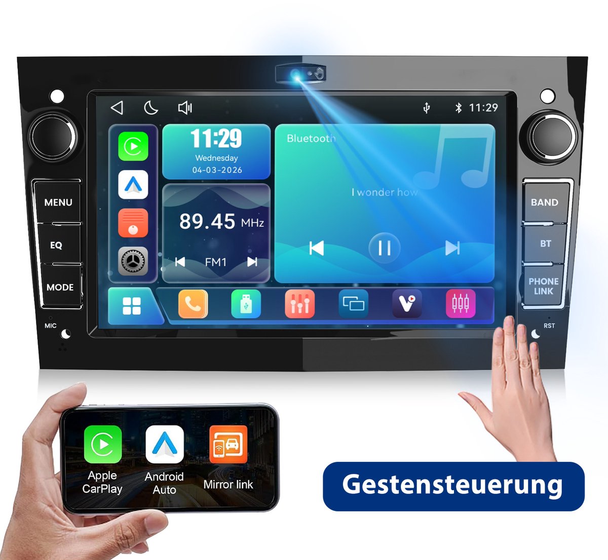 Cestovet Linux Autoradio - Geschikt Voor Opel Astra H Corsa C & D Agila Combo Antara Vectra Zafira Meriva Vivaro Tigra, Draadloze CarPlay Android auto - FM RDS USB