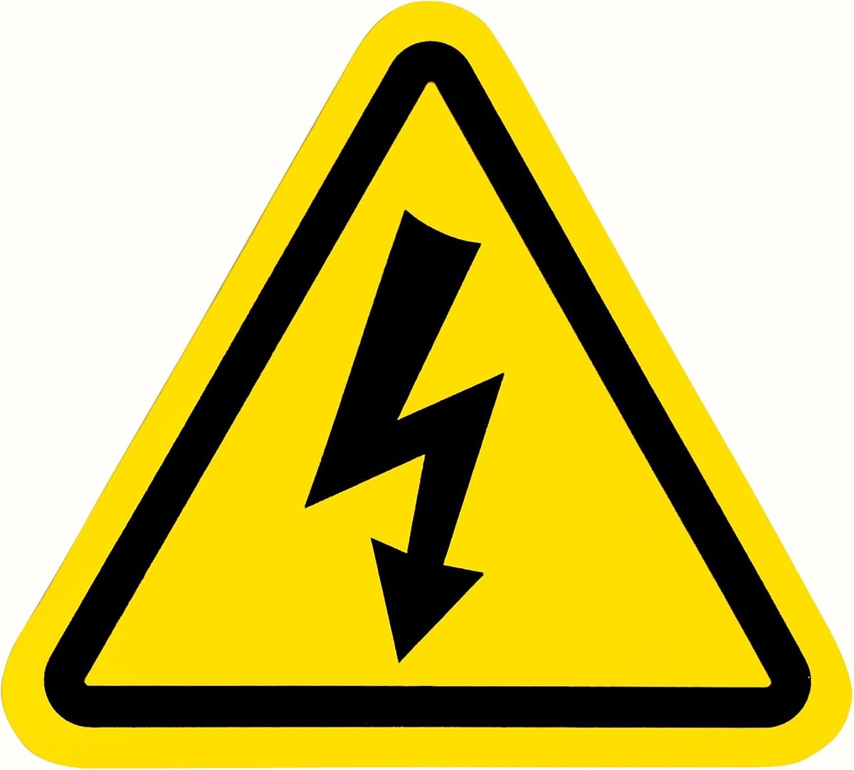 waarschuwingsbord voor elektrische gevaren, 12 stuks, 7 cm, geel, driehoekige tekens (elektrisch, 7 cm)