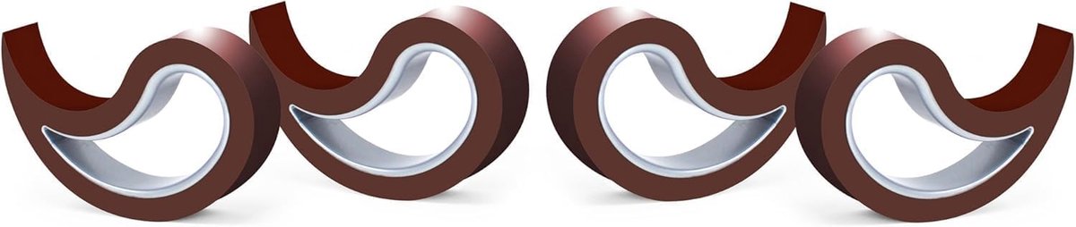 Stoppy, Stoppi, deurstopper, vensterstopper, stoppen, set van 4 in 14 kleuren (chocoladebruin)