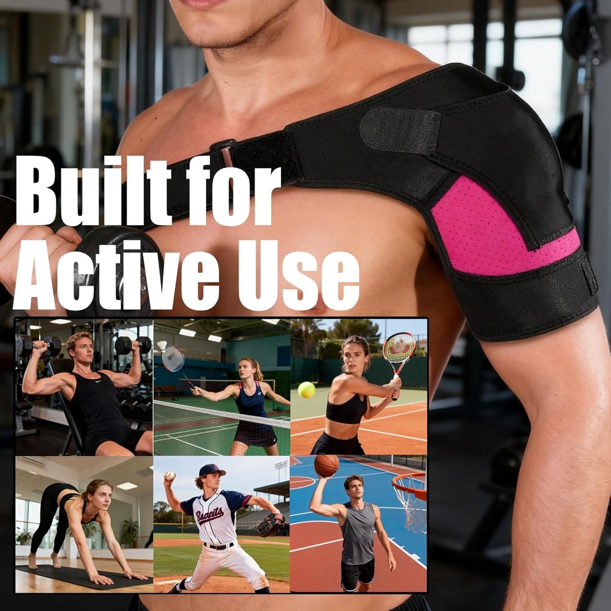 Schouderbandage Neopreen voor Heren en Dames, Schoudersteun met Comfortabele Ondersteuning voor Letselpreventie, Herstel en Sportblessures, Geschikt voor Linkerschouder of Rechterschouder
