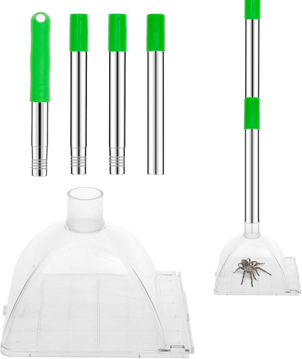lange steel 82cm verstelbaar insectenvangapparaat levend trigger voor insecten kakkerlakken spinnen mieren en hagedissen leerhulp voor vangen verplaatsen vrijlaten