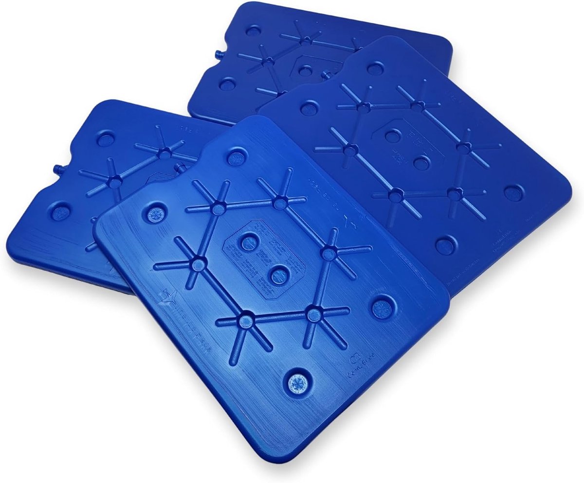 Set van 4 XXL koelelementen, 800 ml, Freezeboard, 32 x 25 cm, extra plat koelelement voor koelbox, koeltas en ijsbox, koelpad, geschikt voor levensmiddelen en herbruikbaar, koelblok voor reizen en