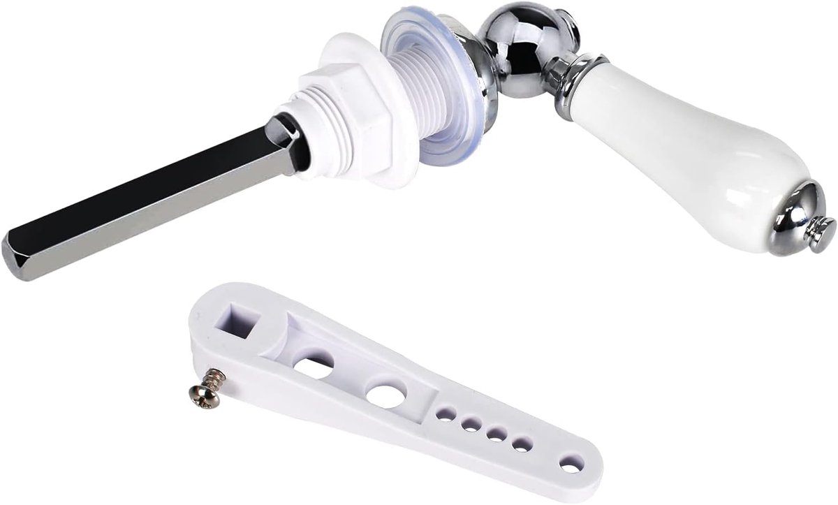 wc-greep vervangende spoelbak hendel, keramiek spoelhendel kit, vervangende hoeveelheidspoelhendel reserveonderdelen, toiletgreep spoelgreep met verstelbare arm