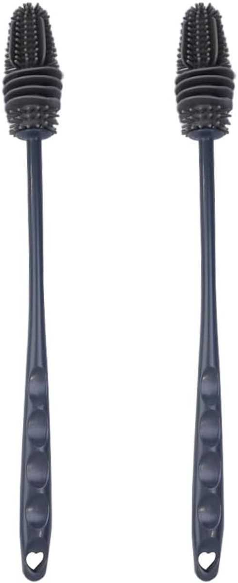 Flessenborstel, Flesreinigingsborstel met comfortabele grip, siliconen borstel, thermosbeker, waterbeker, koffiekopje lange fles reinigingsborstel, keuken eetkamer reinigingsborstel