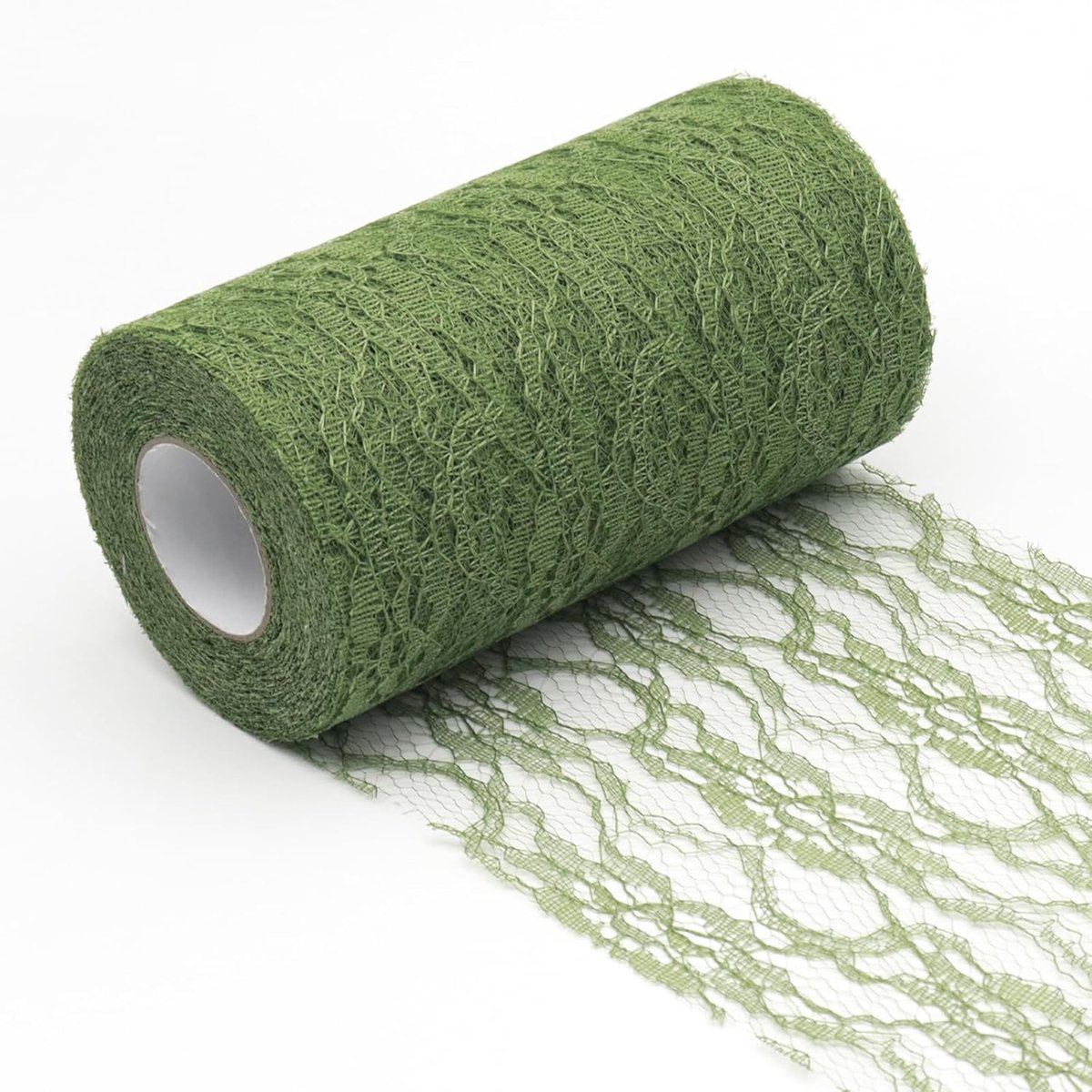 Tafelloper kant groen 15 cm x 25 m tafeldecoratie lint kant stof deco tafelloper voor tafeldecoraties bij speciale gelegenheden zoals bruiloften en doopfeesten